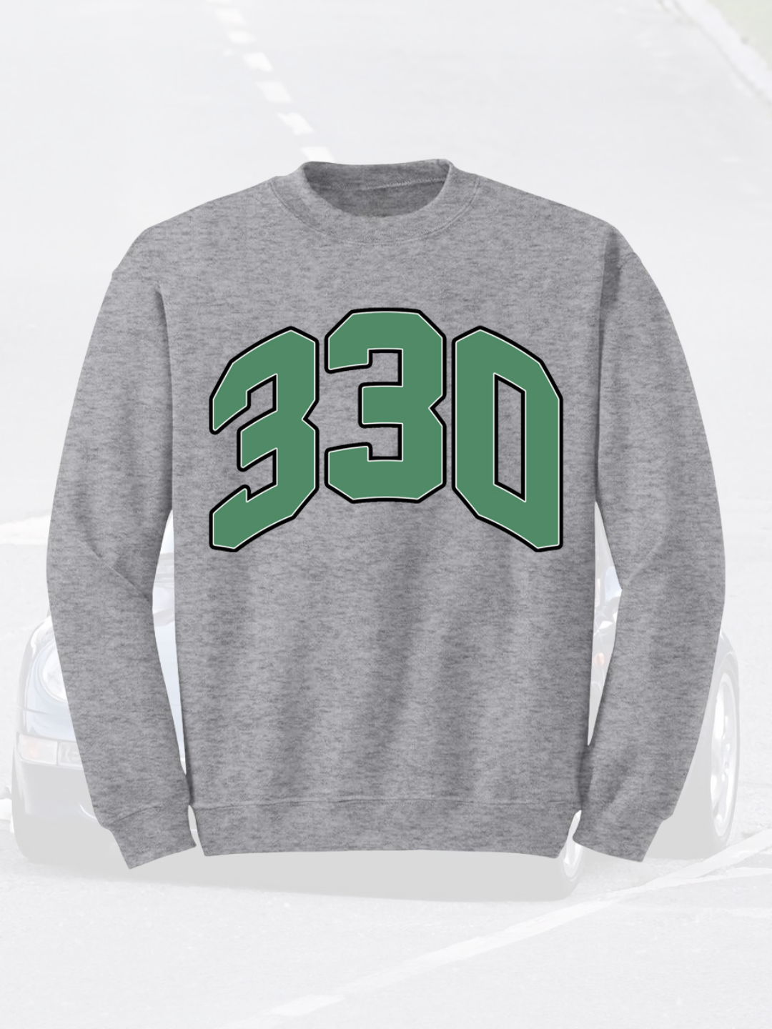 330 Sport Gray & Forest Green Crewneck