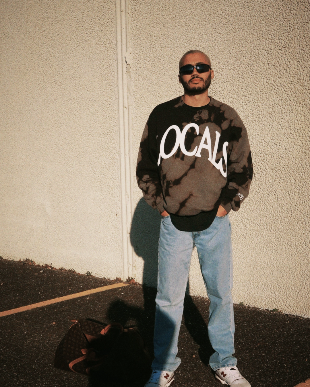 LOCALS Bent Black Wash Crewneck