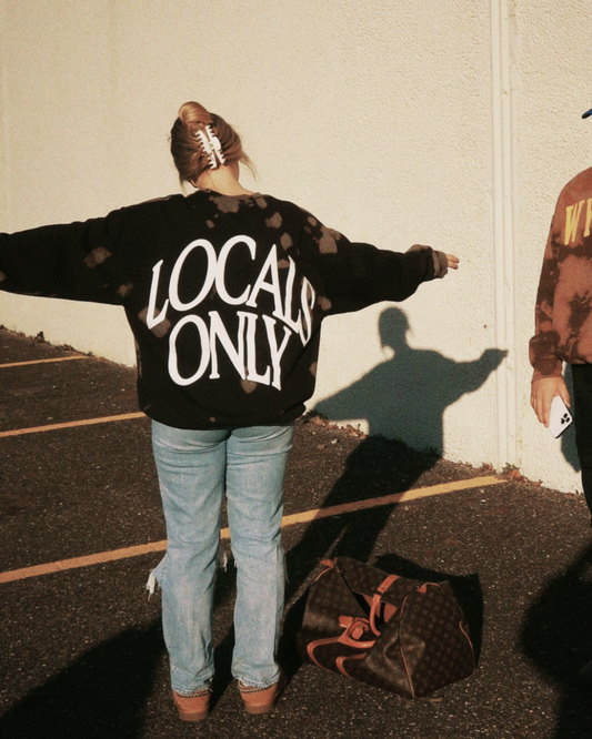 LOCALS ONLY Black Wash Crewneck